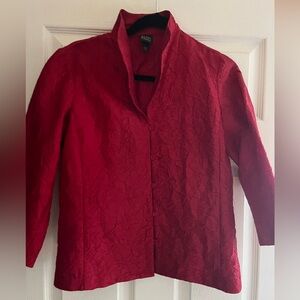 Eileen Fisher Red Silk Jacket - XS